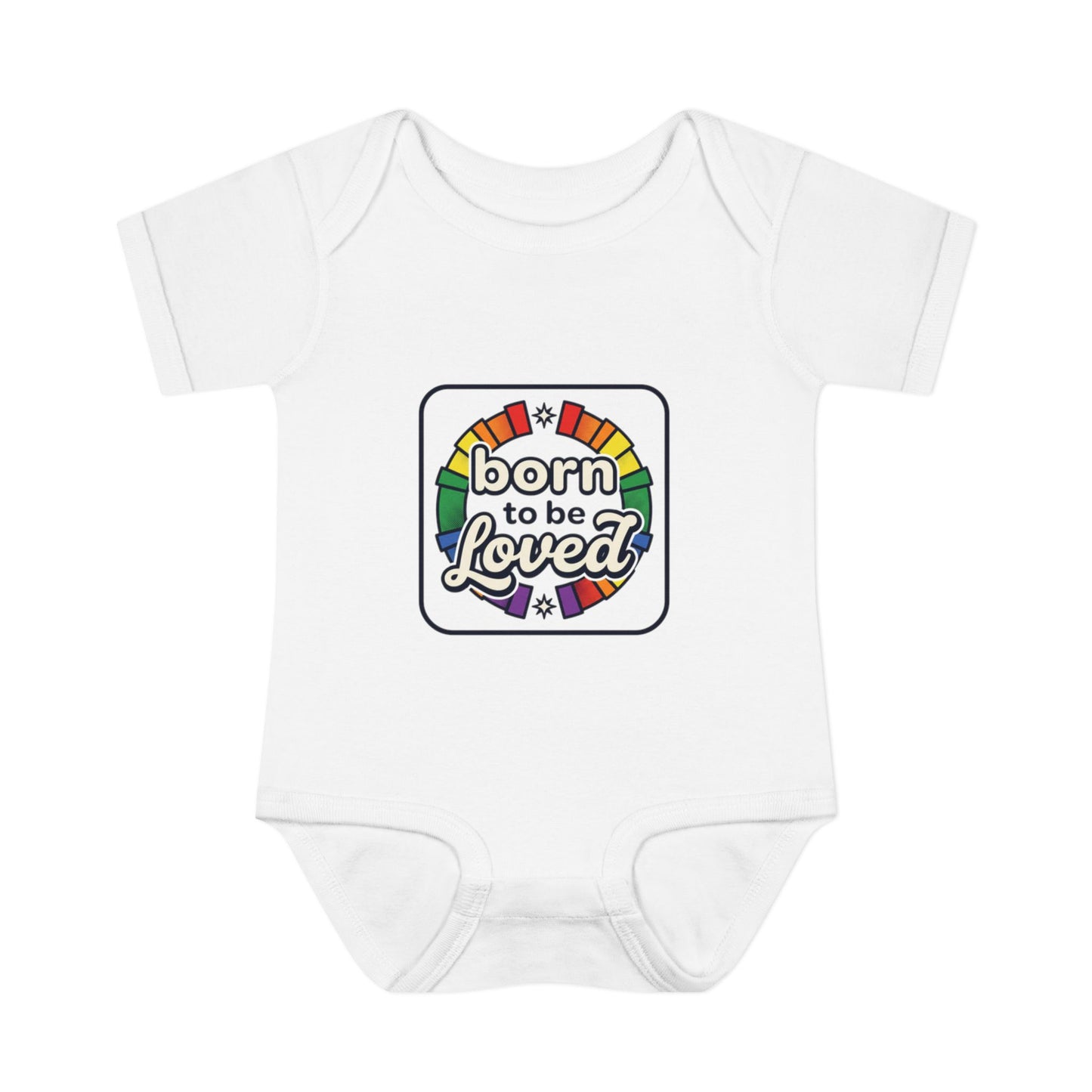 Infant Bodysuit "Born to Be Loved" Rainbow Baby Onesie