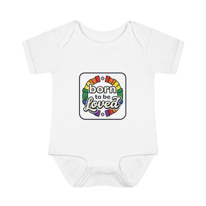 Infant Bodysuit "Born to Be Loved" Rainbow Baby Onesie